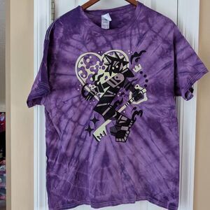 Kingdom Hearts Darkness Sora The Yetee Rare L Purple Tie-Dye Graphic T-Shirt Tee